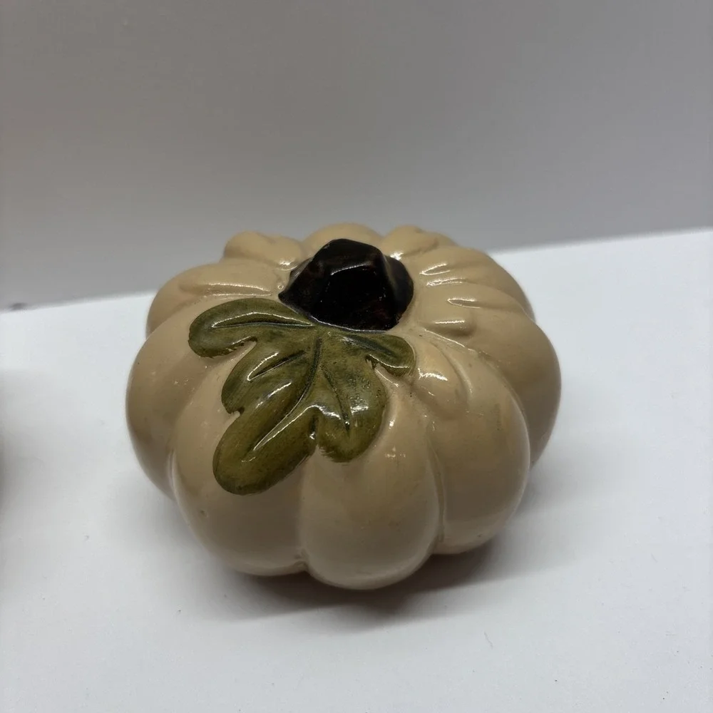 Set Of‎ 3 Ceramic Pumpkins Fall Decor